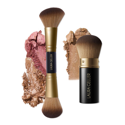 Pinceaux de Maquillage LAURA GELLER 2 pièces avec Kabuki en vue de face