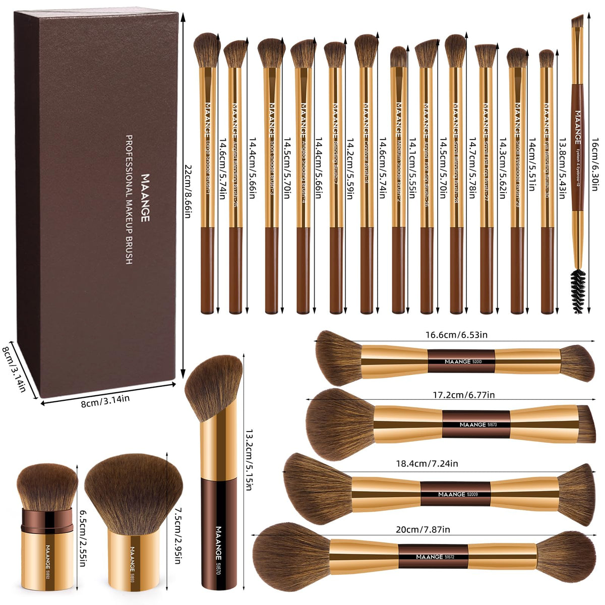 Pinceaux de maquillage MAANGE avec poils synthétiques