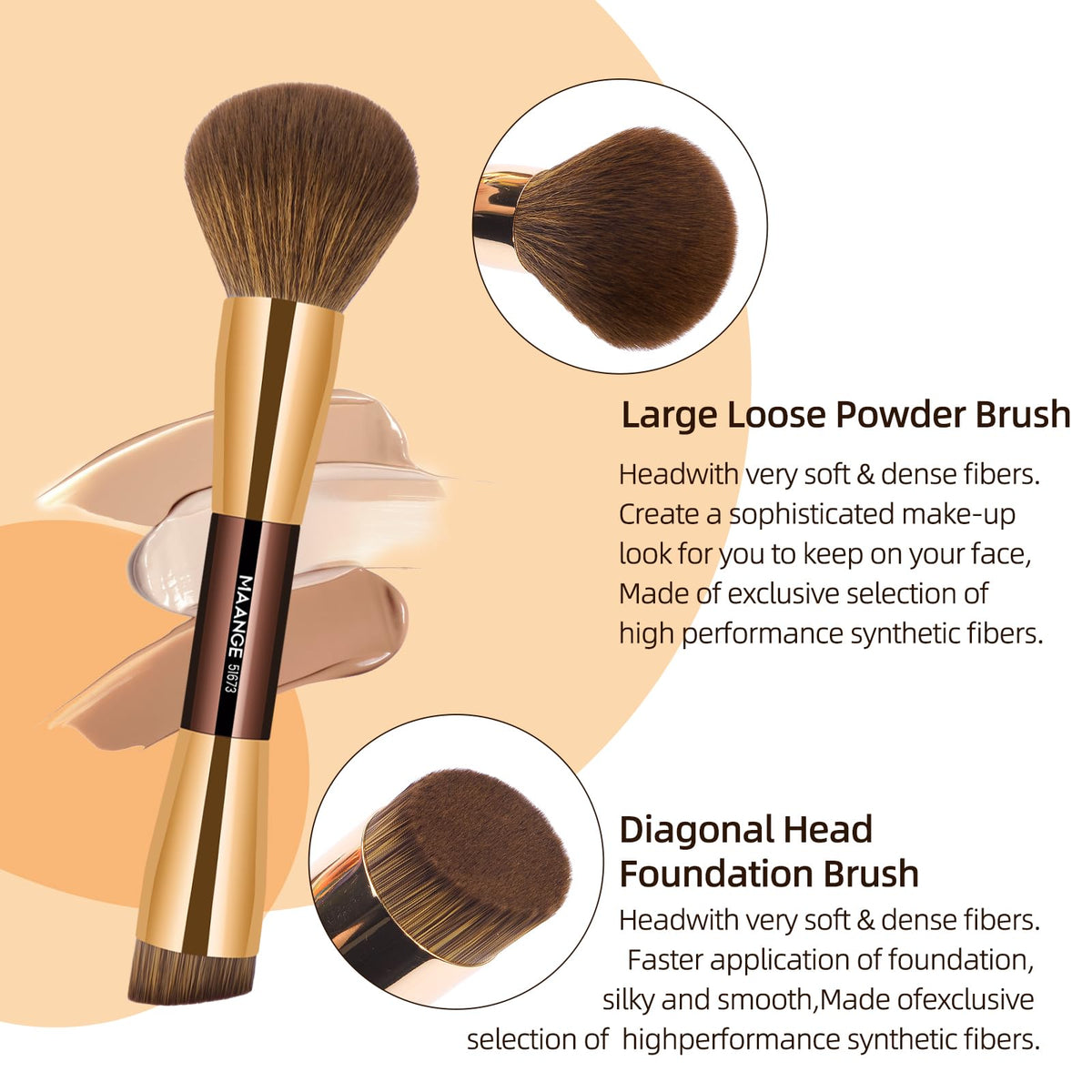 Pinceaux de maquillage MAANGE dans un étui de rangement