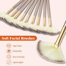 Pinceaux de maquillage Maitys avec couvercles protecteurs