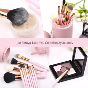 Pinceaux de maquillage Z'OREYA dans un sac chic rose