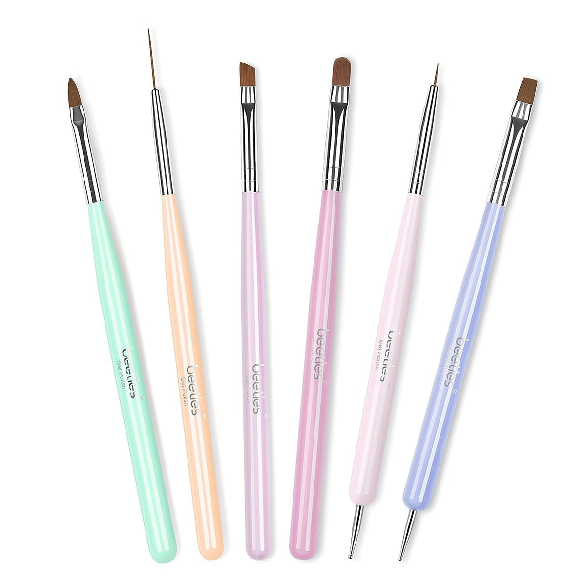 Pinceaux de nail art beetles Gel Polish, ensemble de 6 outils