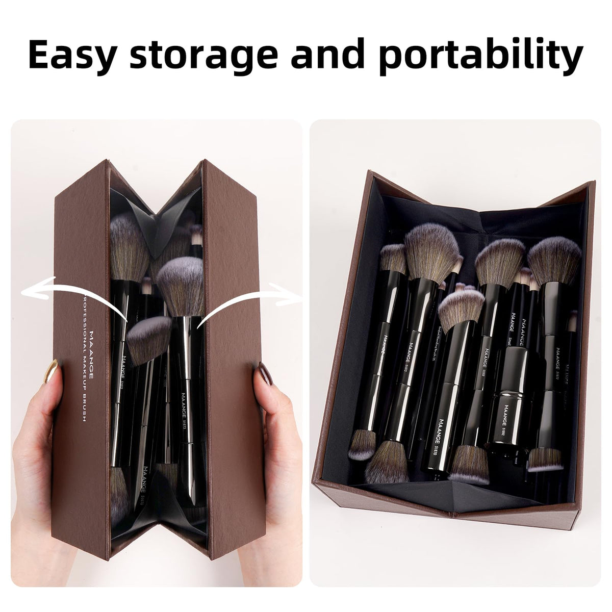 Pinceaux kabuki à double embout MAANGE pour un maquillage précis