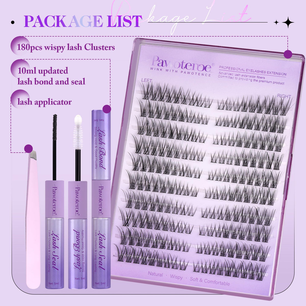 Pinces d'application de cils Pawotence