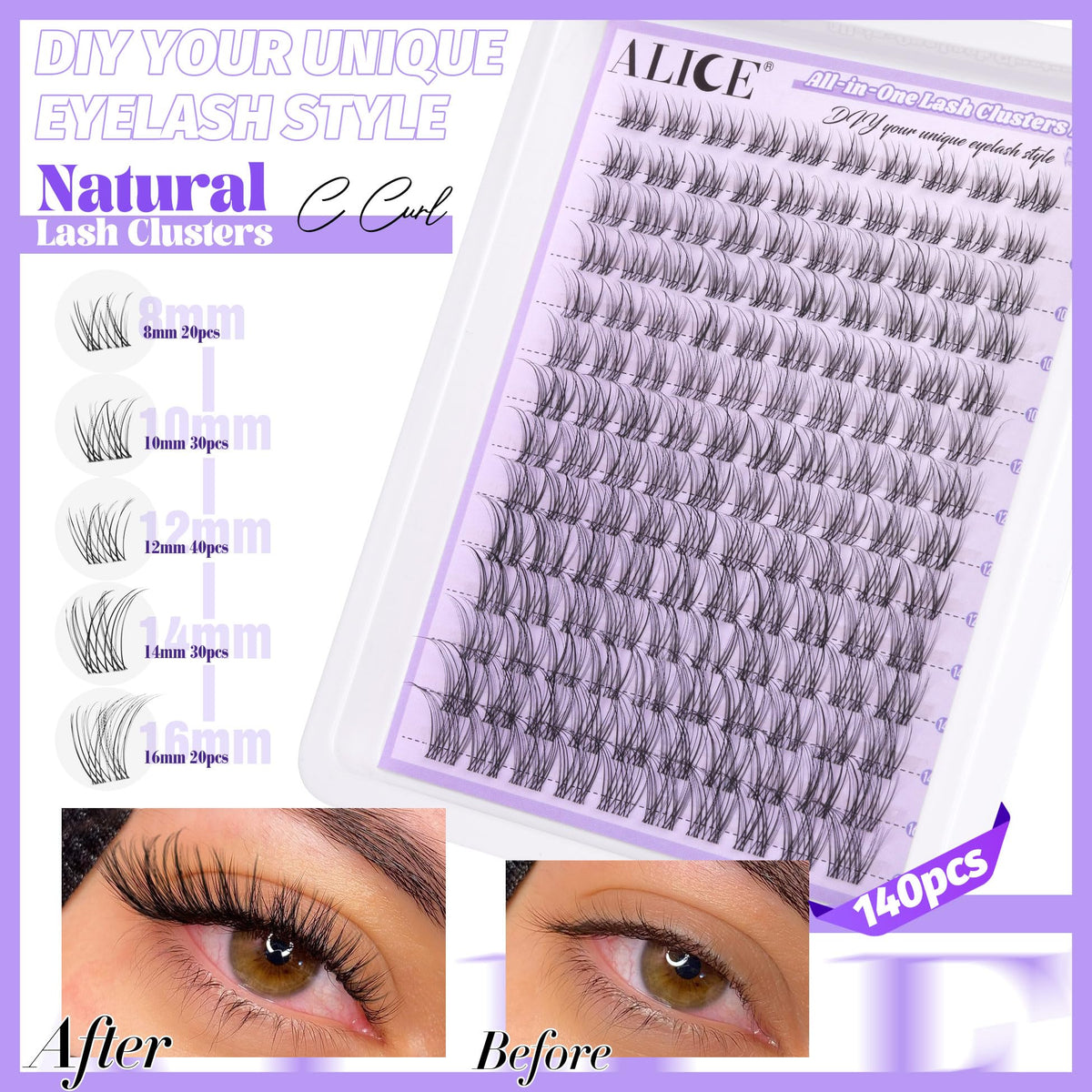 Pinces de précision du kit de cils ALICE