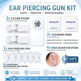Pistolet de piercing d'oreilles Anzero avec stud CZ préchargé