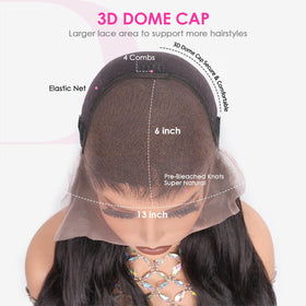 Pizazz perruque 13x6 en cheveux humains vue arrière