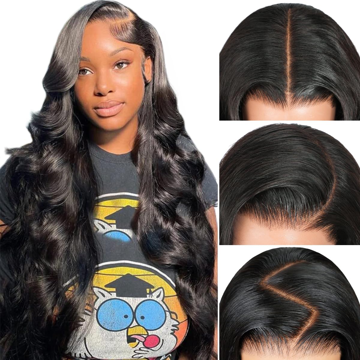 Pizazz perruque lace front 13x6 en cheveux humains vue avant