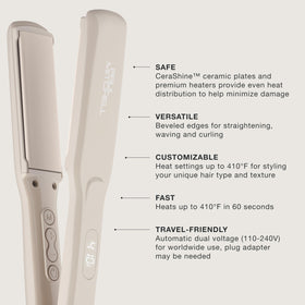 Plaques céramiques du lisseur Paul Mitchell Smooth+ en gros plan