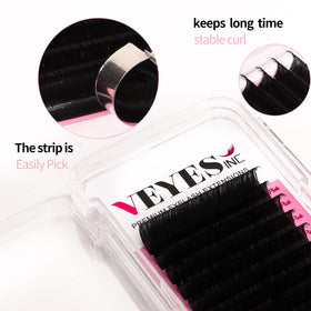 Plateau d'extensions de cils VEYES INC avec échantillons de longueurs 8-16mm