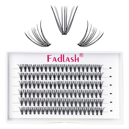 Plateau de cils FADLASH 20D noires avec mèches variées de 8 à 15mm