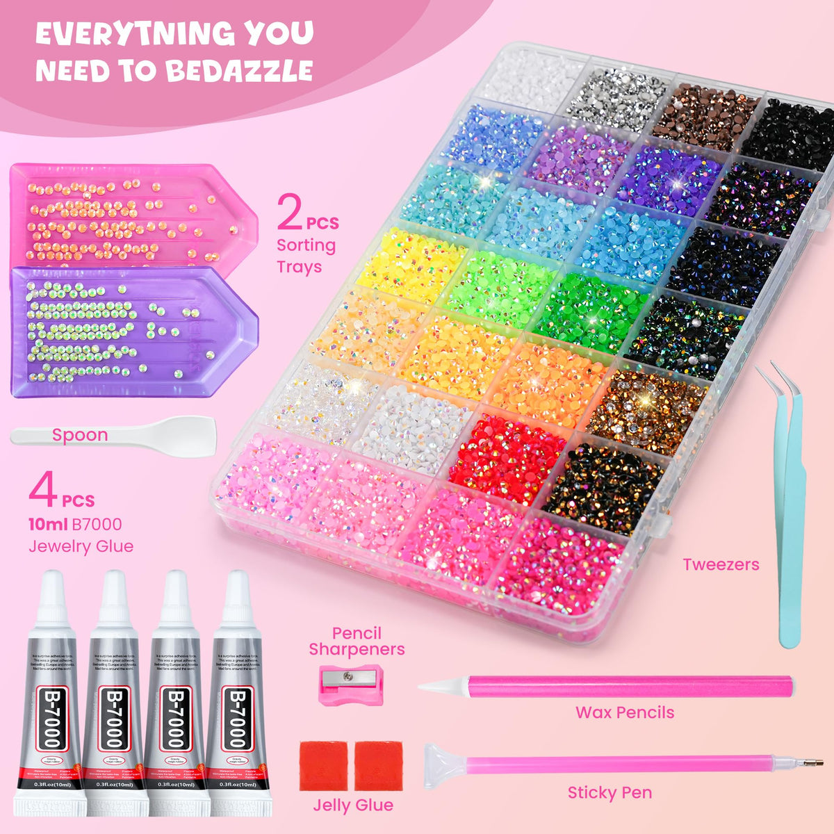 Plateaux de tri pour organiser les rhinestones