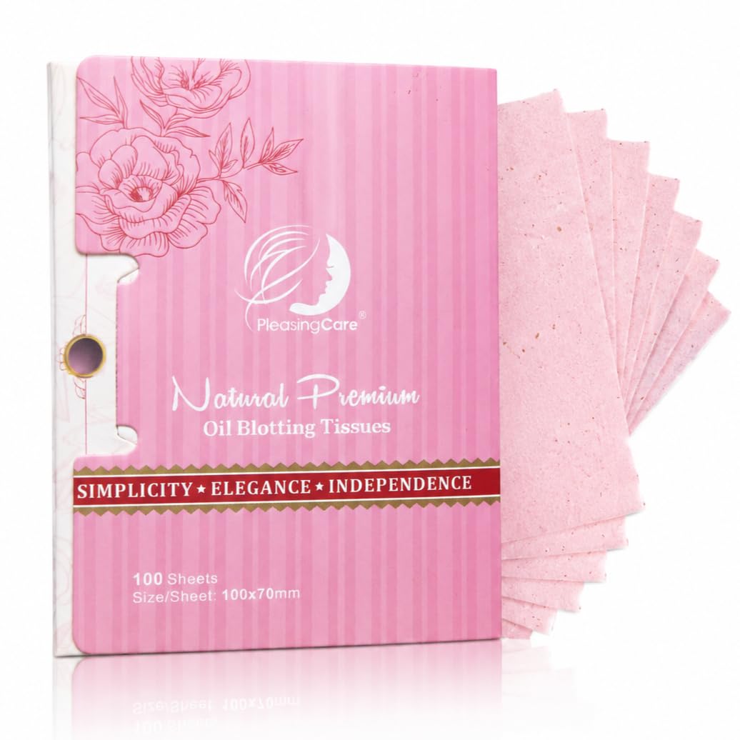 PleasingCare feuilles matifiantes visage rose face avant