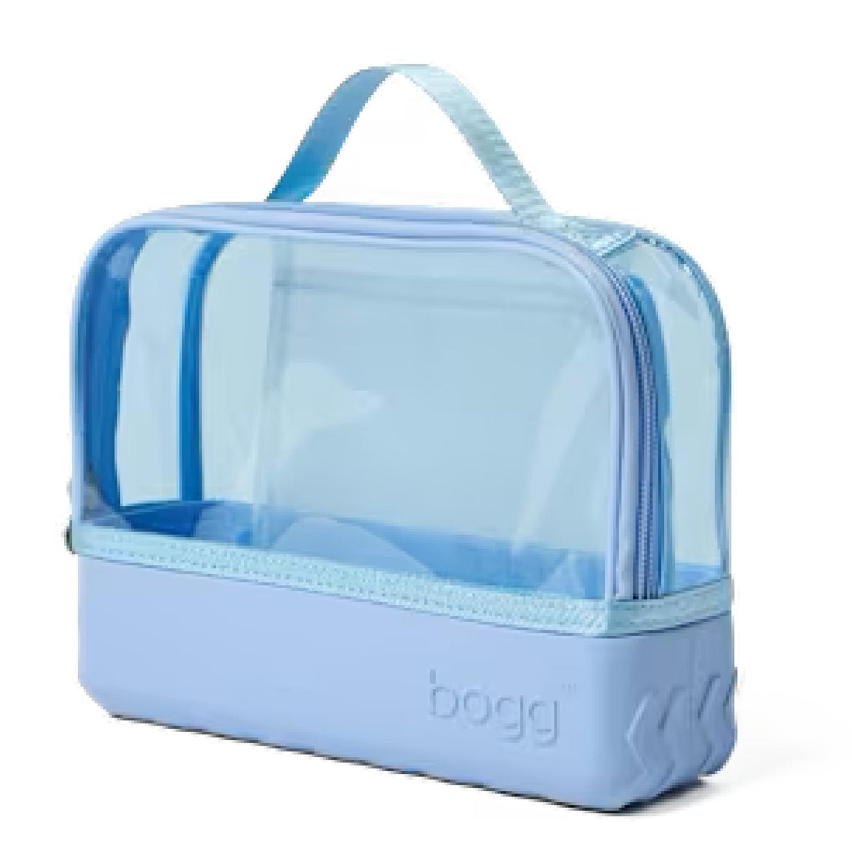 Poche BOGG BAG ouverte avec des cosmétiques à l'intérieur
