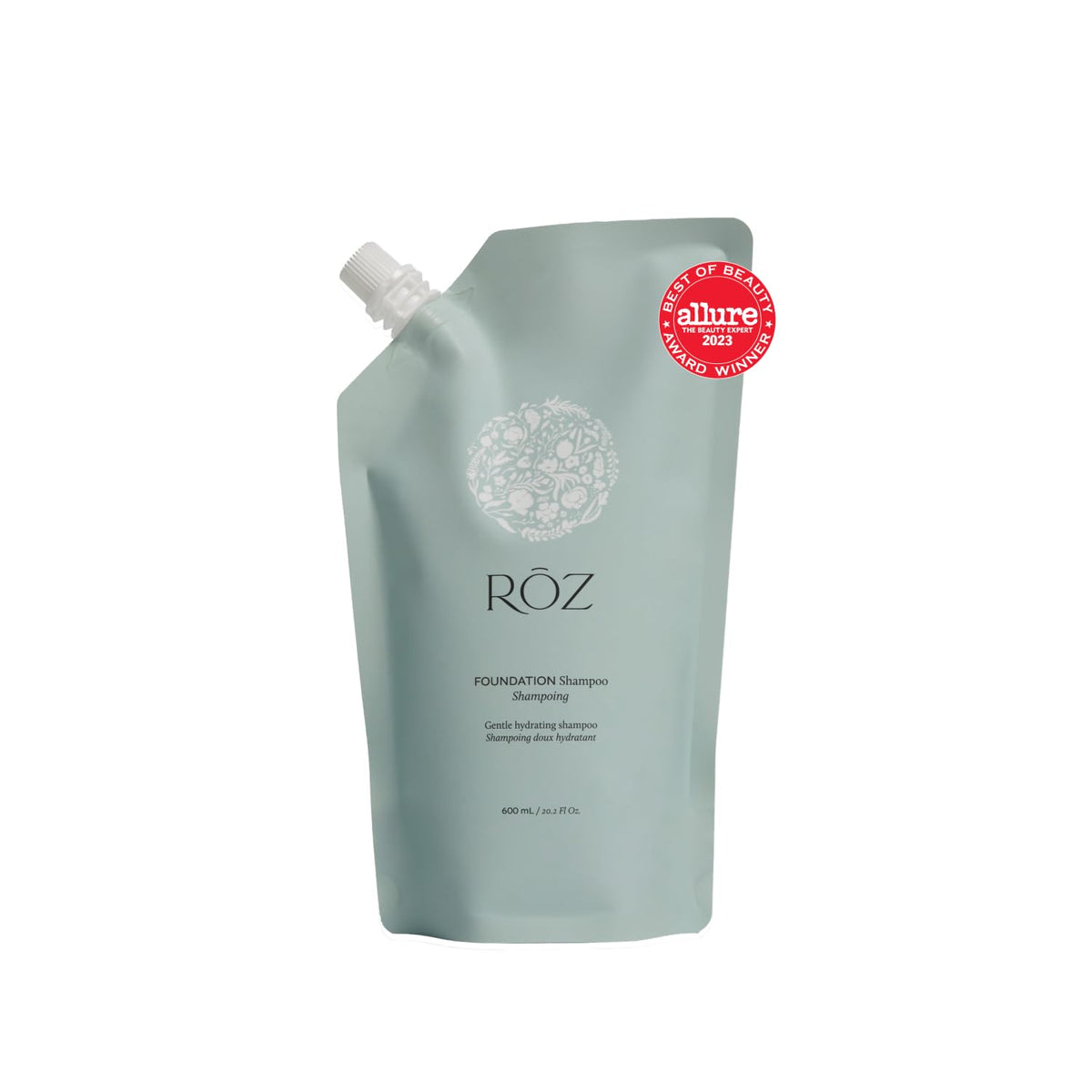 Poche de recharge de shampooing RŌZ de 640g, hydratant et écologique