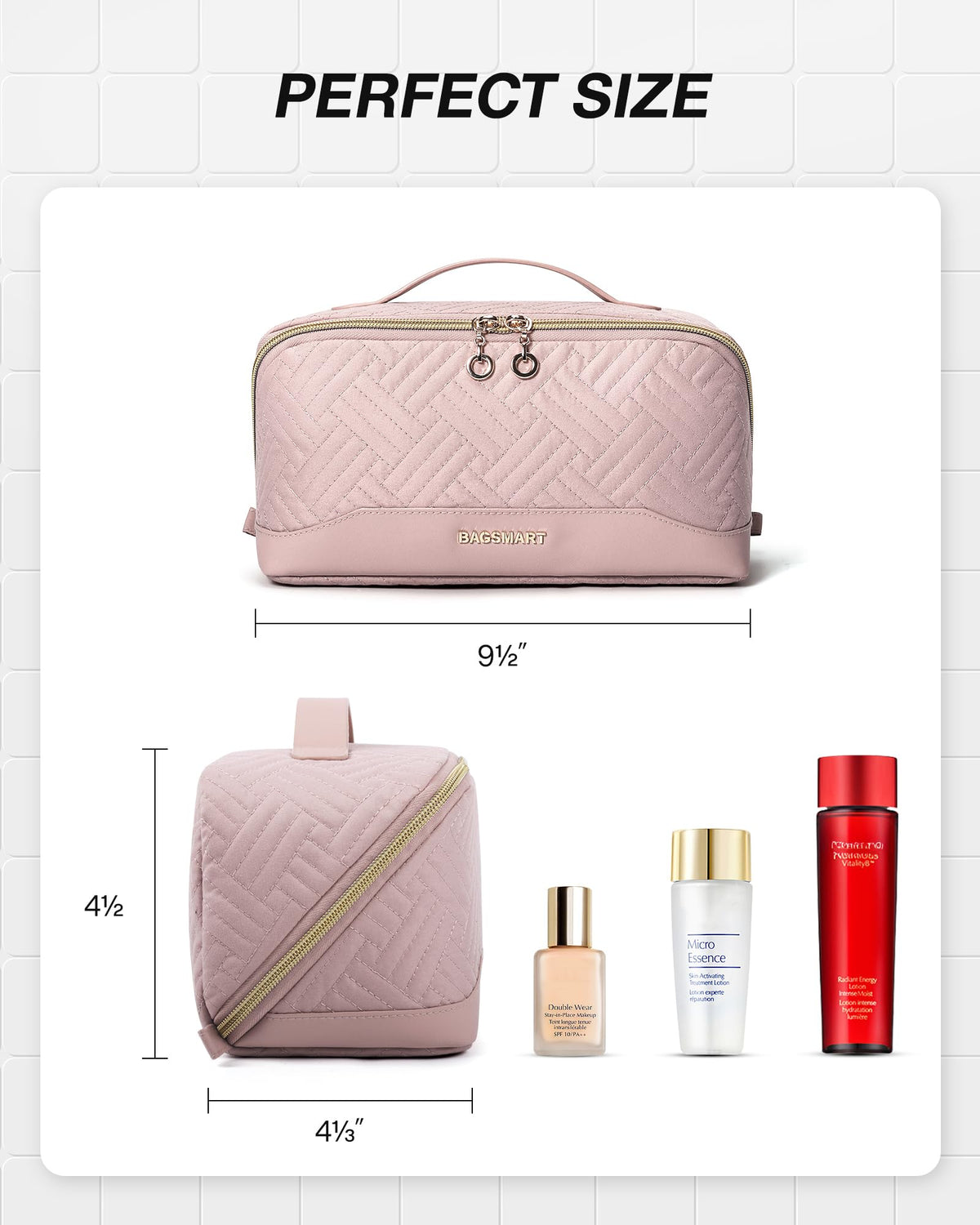 Poche en PVC de la trousse de maquillage BAGSMART pour pinceaux et éponges