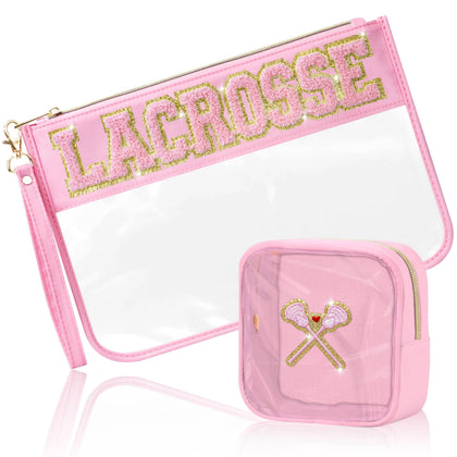 Pochette cosmétique BuyCard transparente avec bord rose