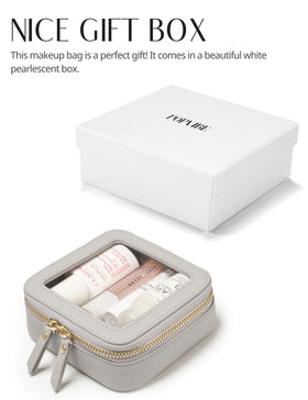 Pochette Cosmétique Popvibe en cuir blanc avec vue de dos