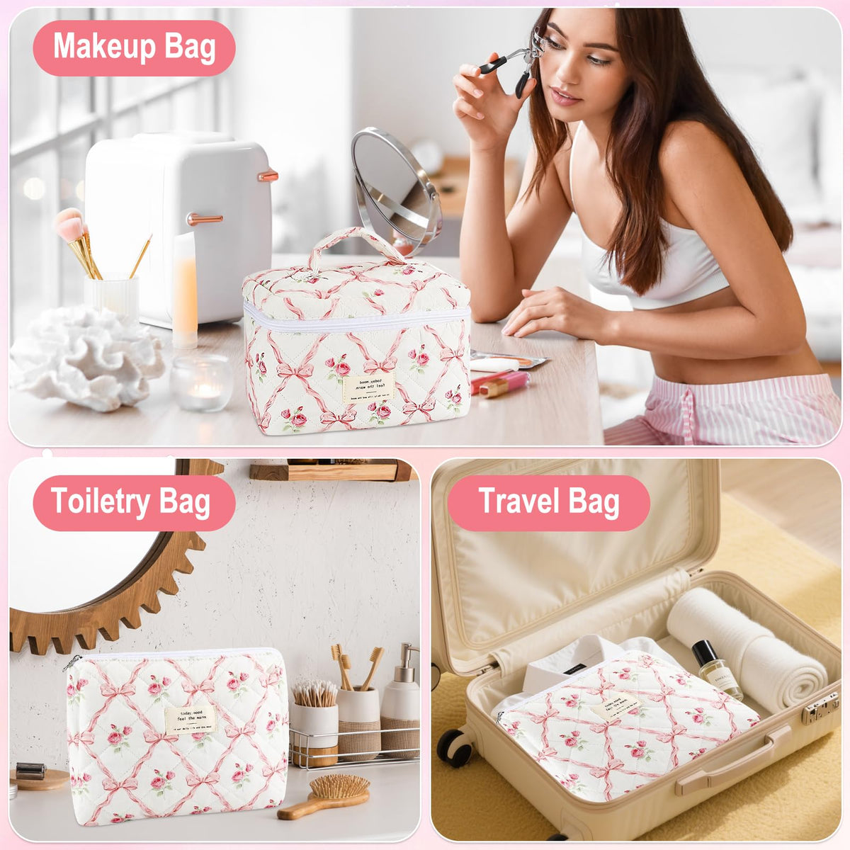 Pochette de maquillage petite taille URSKYTOUS pour pinceaux