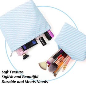 Pochette Huhumy sur une table avec des produits de beauté à l'intérieur