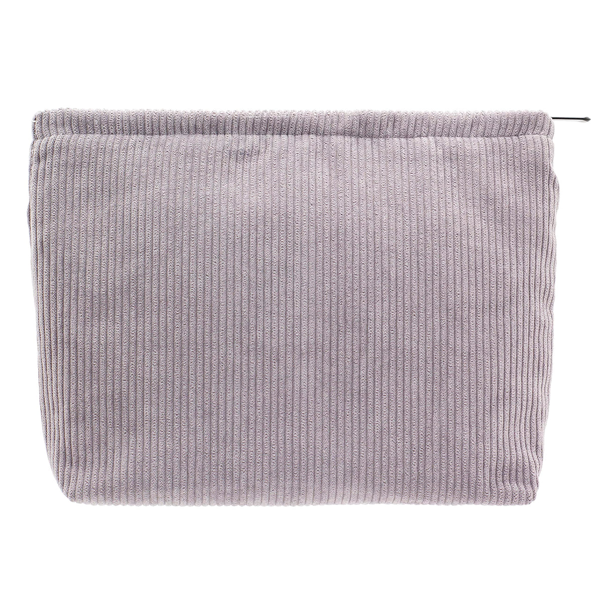 Pochette maquillage PAZIMIIK en velours côtelé grise vue de face