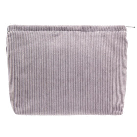 Pochette maquillage PAZIMIIK en velours côtelé grise vue de face