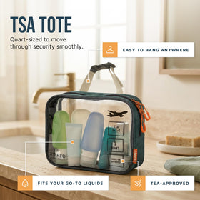 Pochette organisatrice TRIPPED, vue de côté avec accessoires
