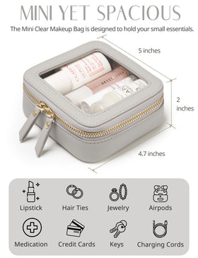Pochette Popvibe sur un fond de table avec des produits de beauté
