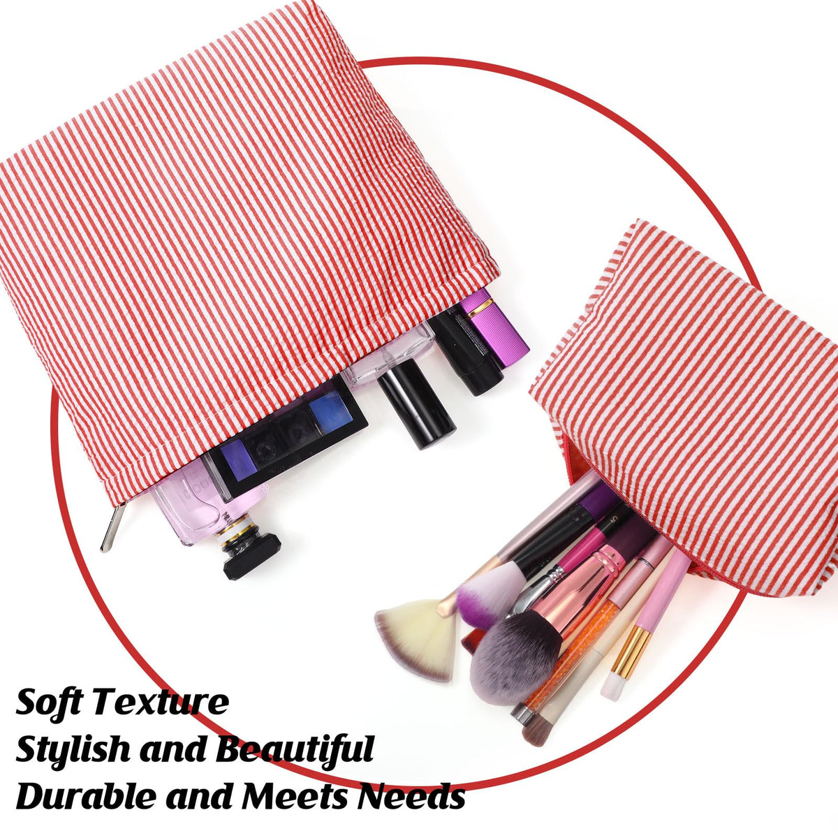 Pochettes de maquillage Huhumy utilisées pour des produits de beauté