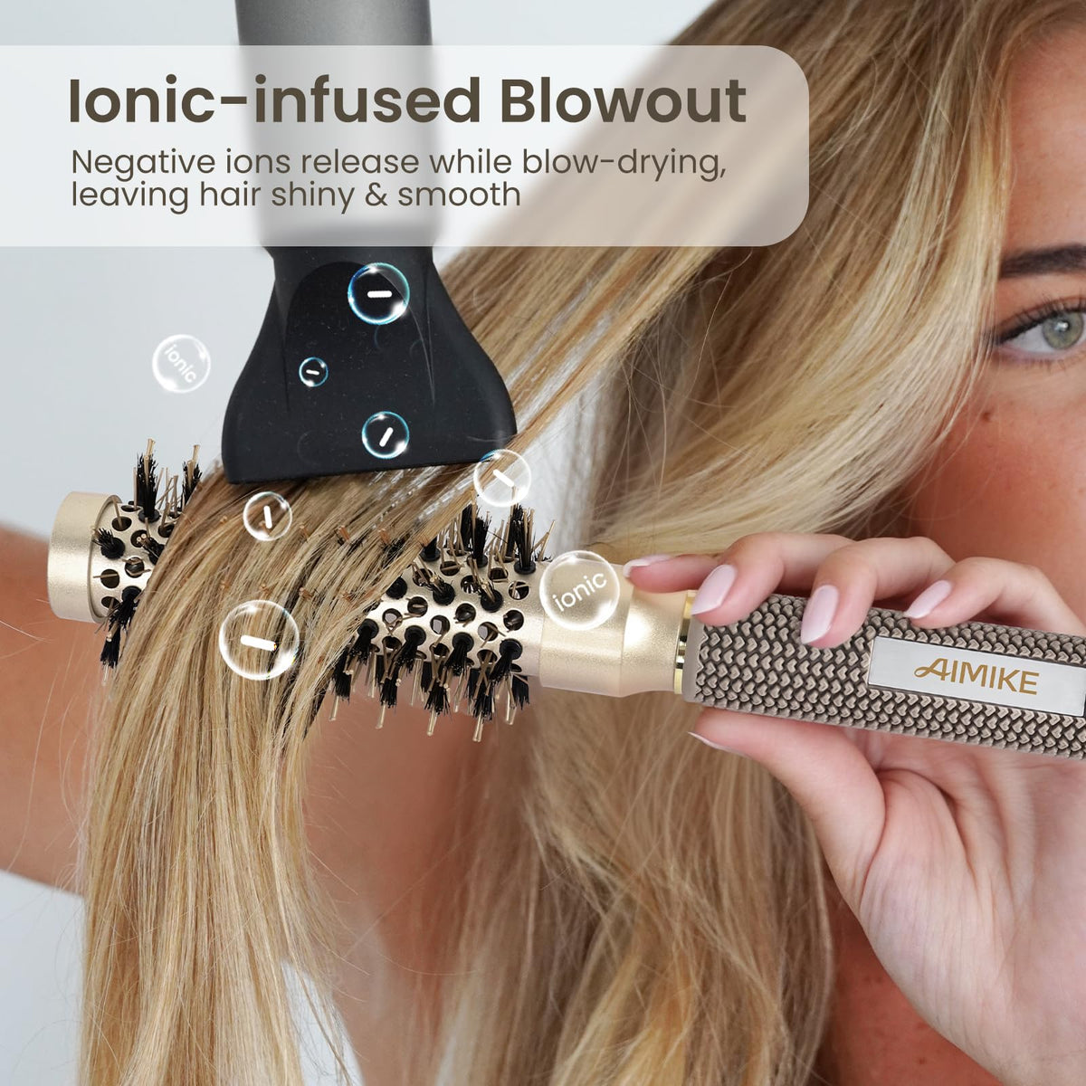 Poignée antidérapante de la brosse à cheveux AIMIKE