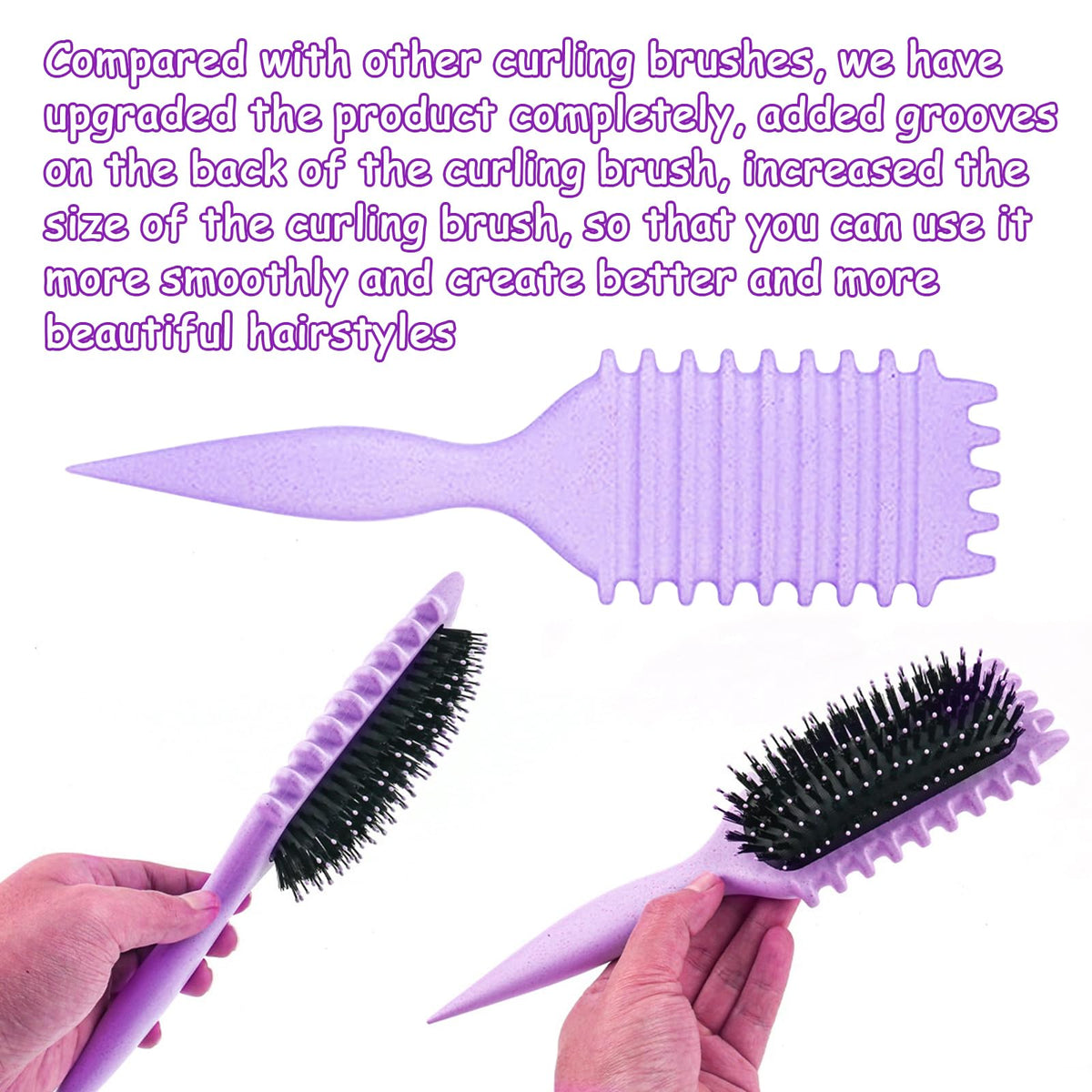Poignée ergonomique de la brosse à cheveux bouclés UVZNUMG