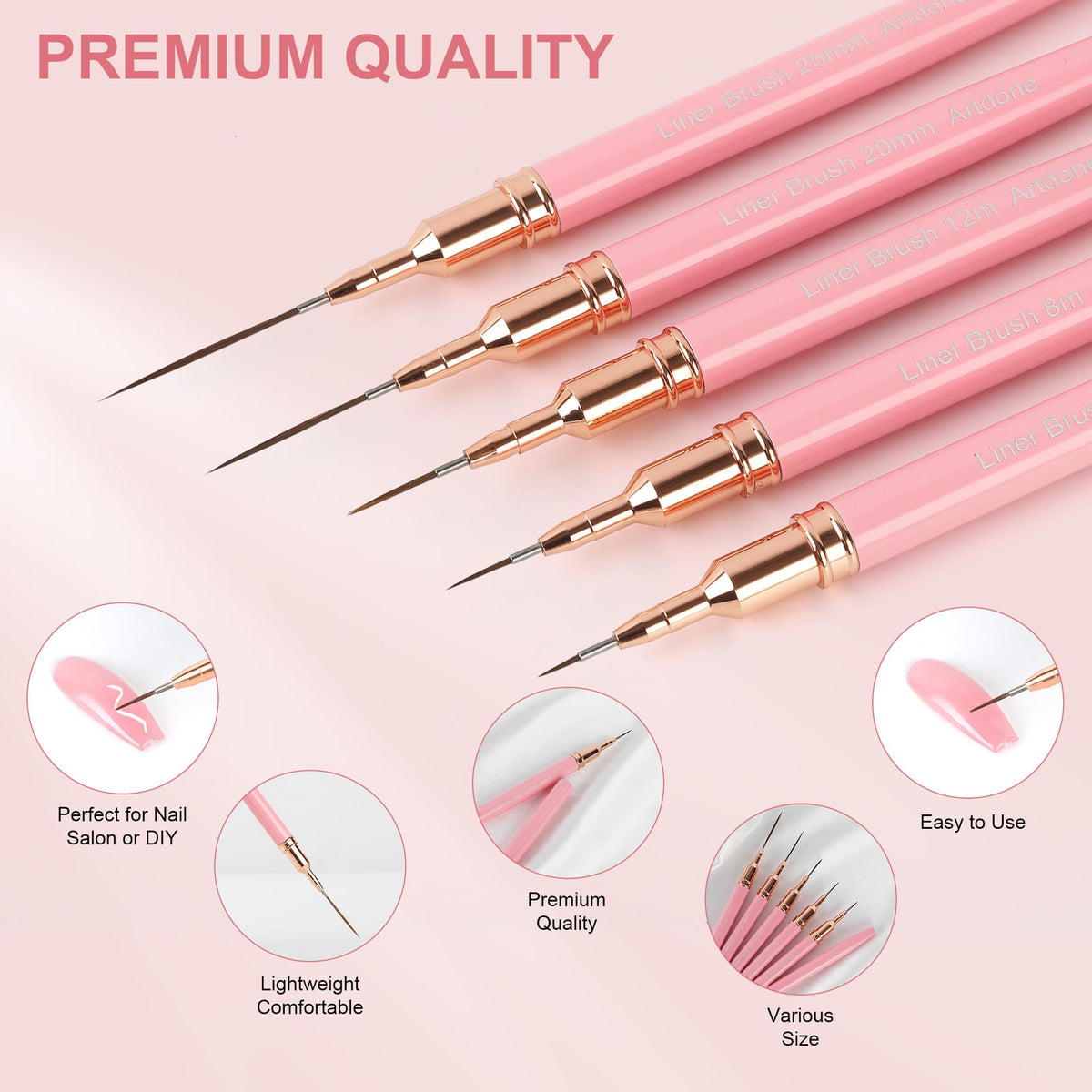 Poignée ergonomique des stylos de nail art Artdone