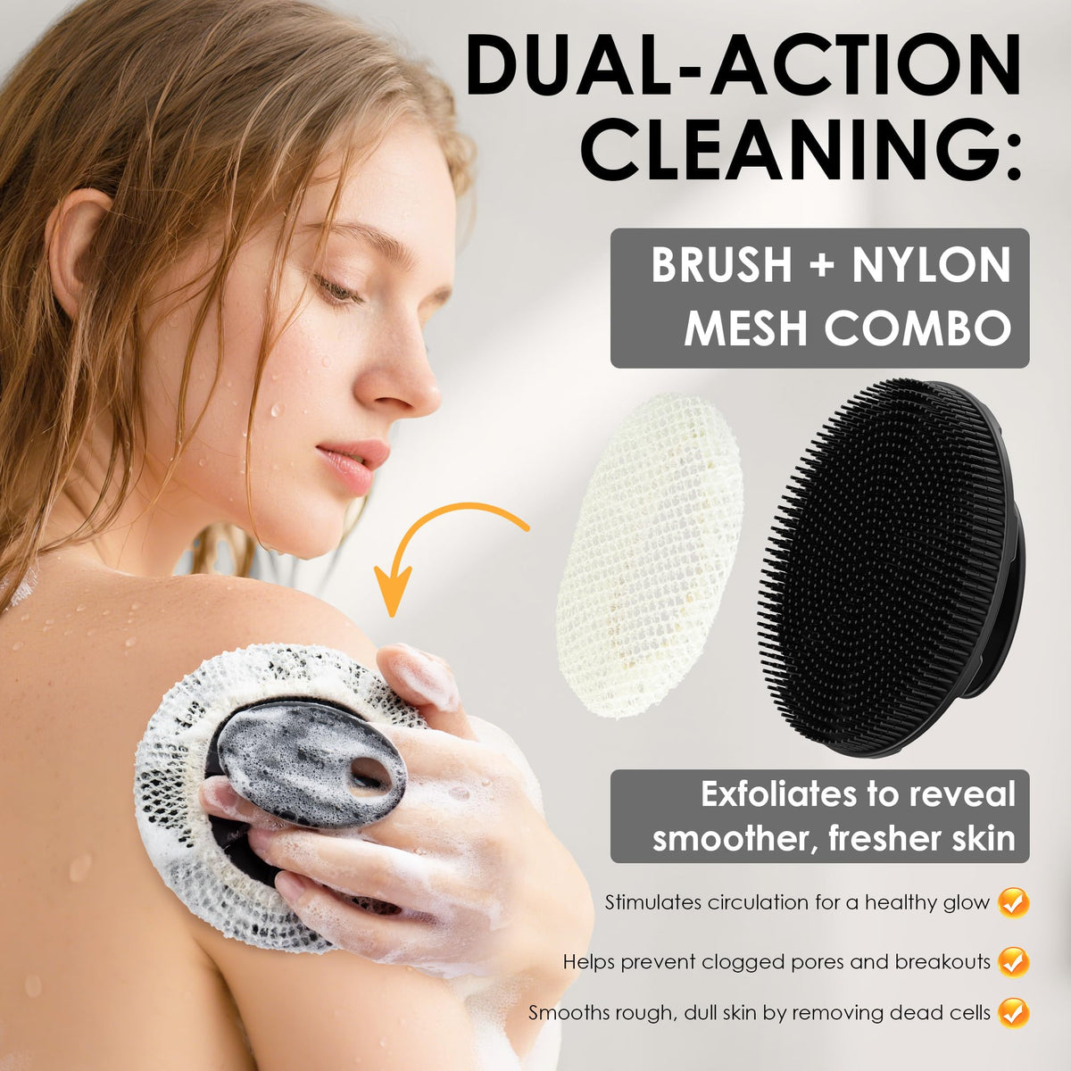Poignée ergonomique du gant de bain INNERNEED en silicone
