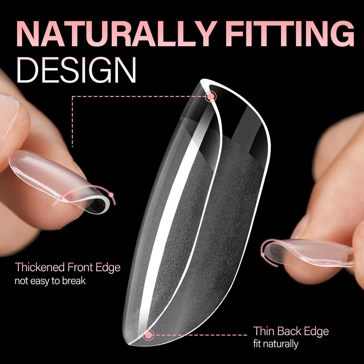 Pointes d'ongles AILLSA en gel avec texture mate, emballage