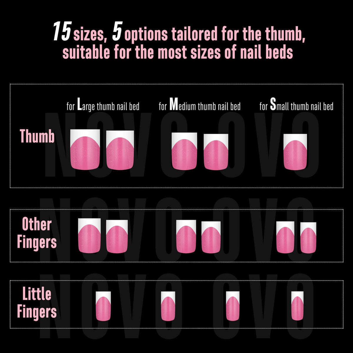 Pointes d'ongles FRENCH TIP carrées blanches NOVO OVO, mise en scène créative