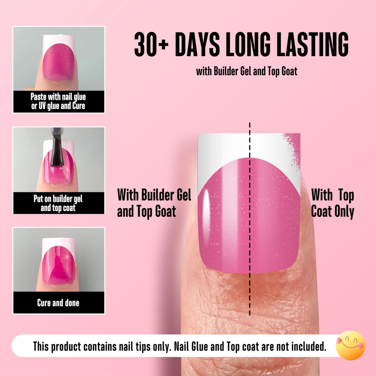 Pointes d'ongles FRENCH TIP carrées NOVO OVO en différentes tailles