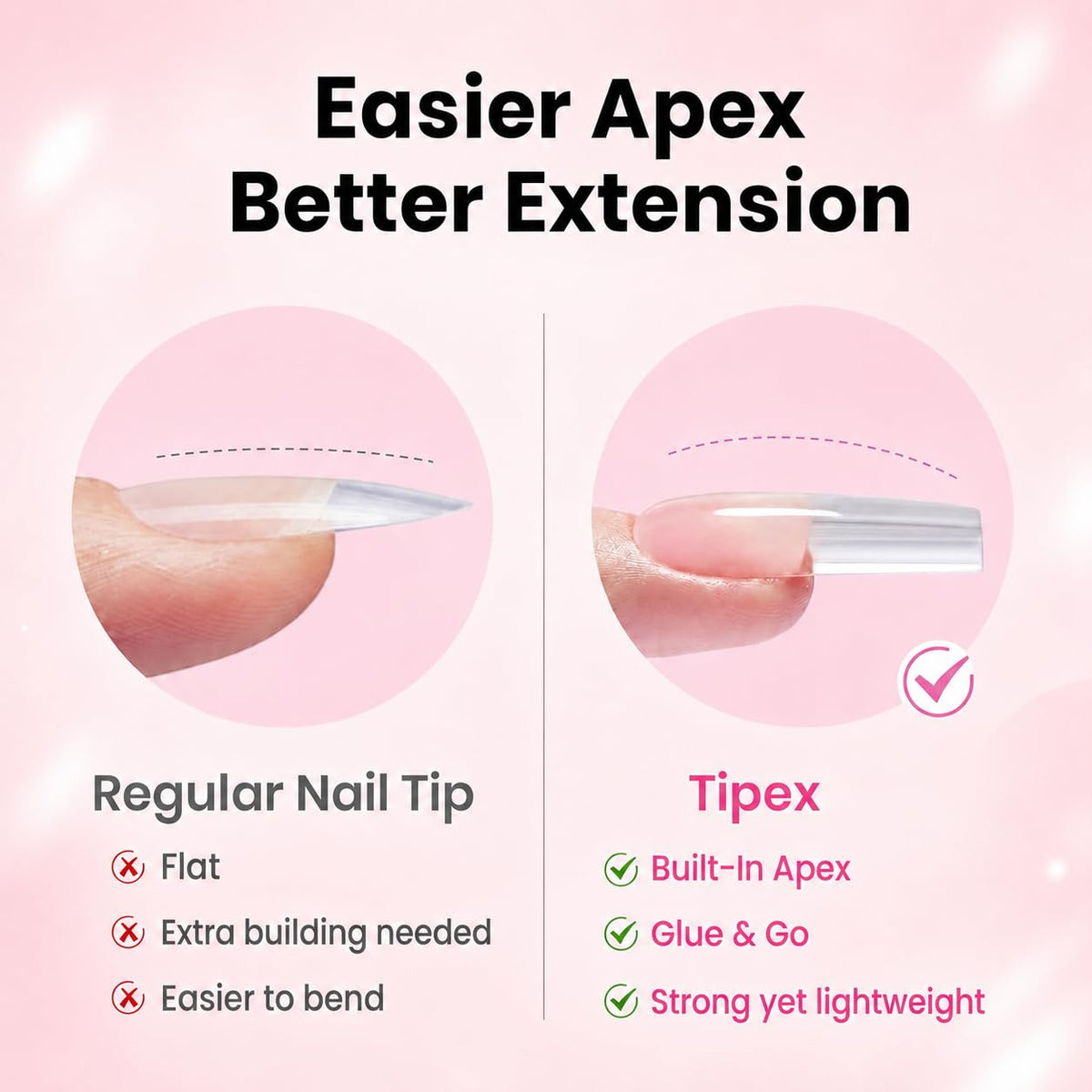 Pointes d'ongles pré-sculptées en différentes tailles dans le kit