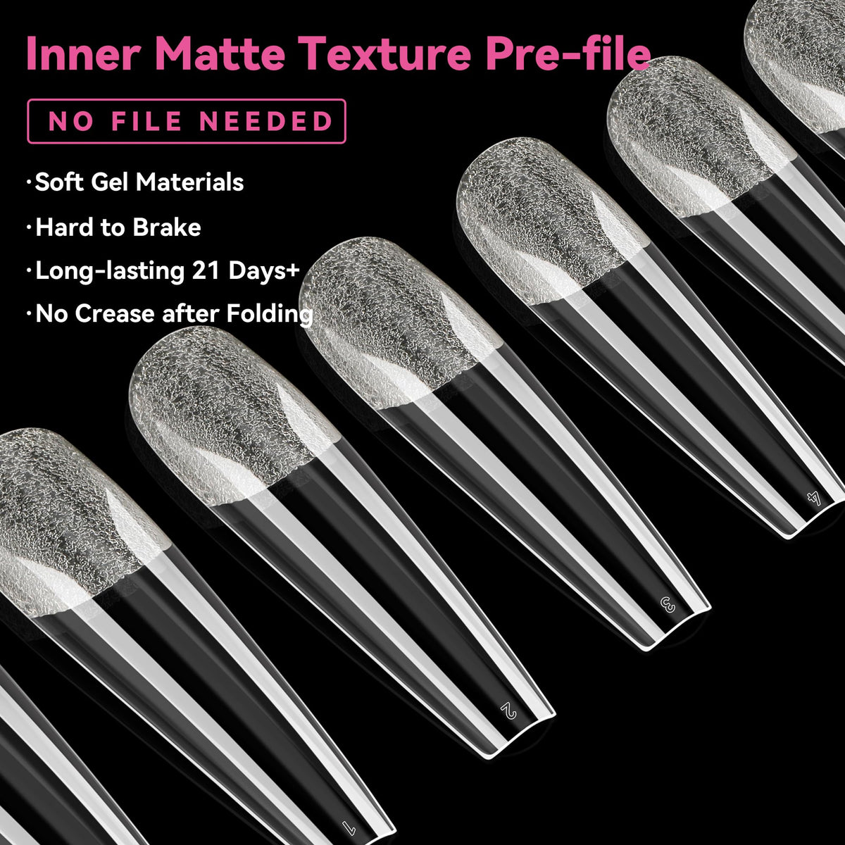 Pointes d'ongles XXL avec texture mat UNA GELLA