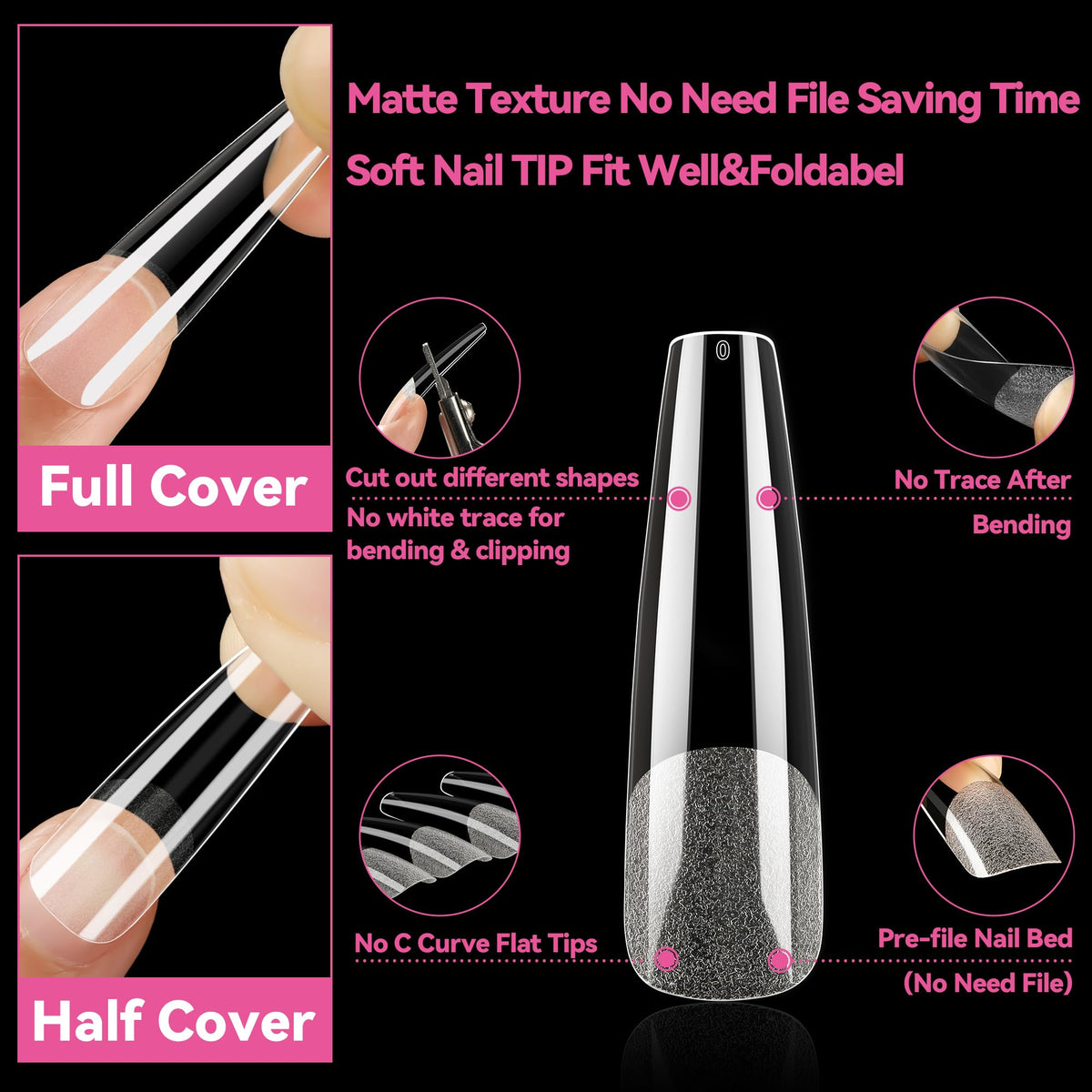 Pointes de faux ongles transparentes UNA GELLA