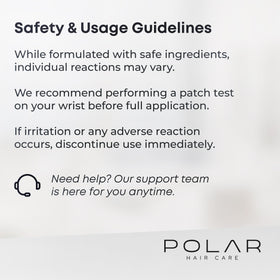 POLAR HAIR CARE Shampoo Teinture Cheveux Noir Ébène 290g en contexte de salle de bain