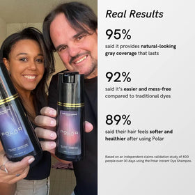 POLAR HAIR CARE shampooing colorant brun moyen application sur cheveux