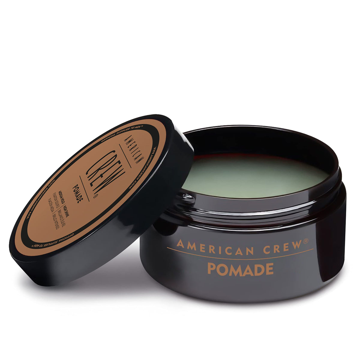 Pommade AMERICAN CREW 118g avec des cheveux coiffés