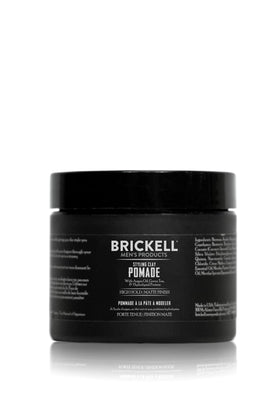 Pommade coiffante Brickell 90g vue avant avec couvercle noir