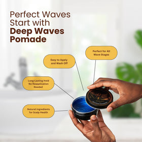Pommade OCEAN VIEW DEEP WAVES avec des cheveux ondulés