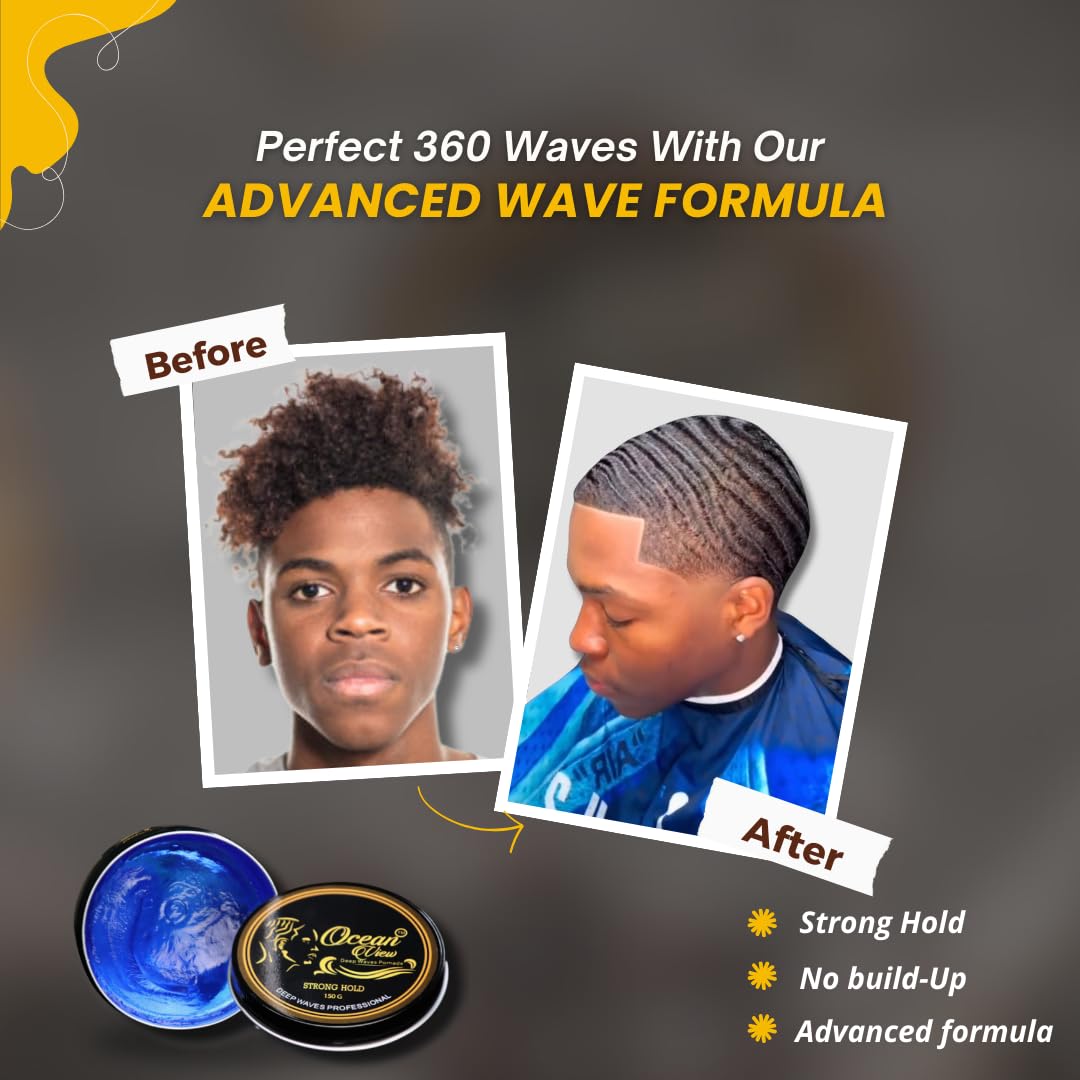 Pommade OCEAN VIEW DEEP WAVES avec un homme utilisant un peigne
