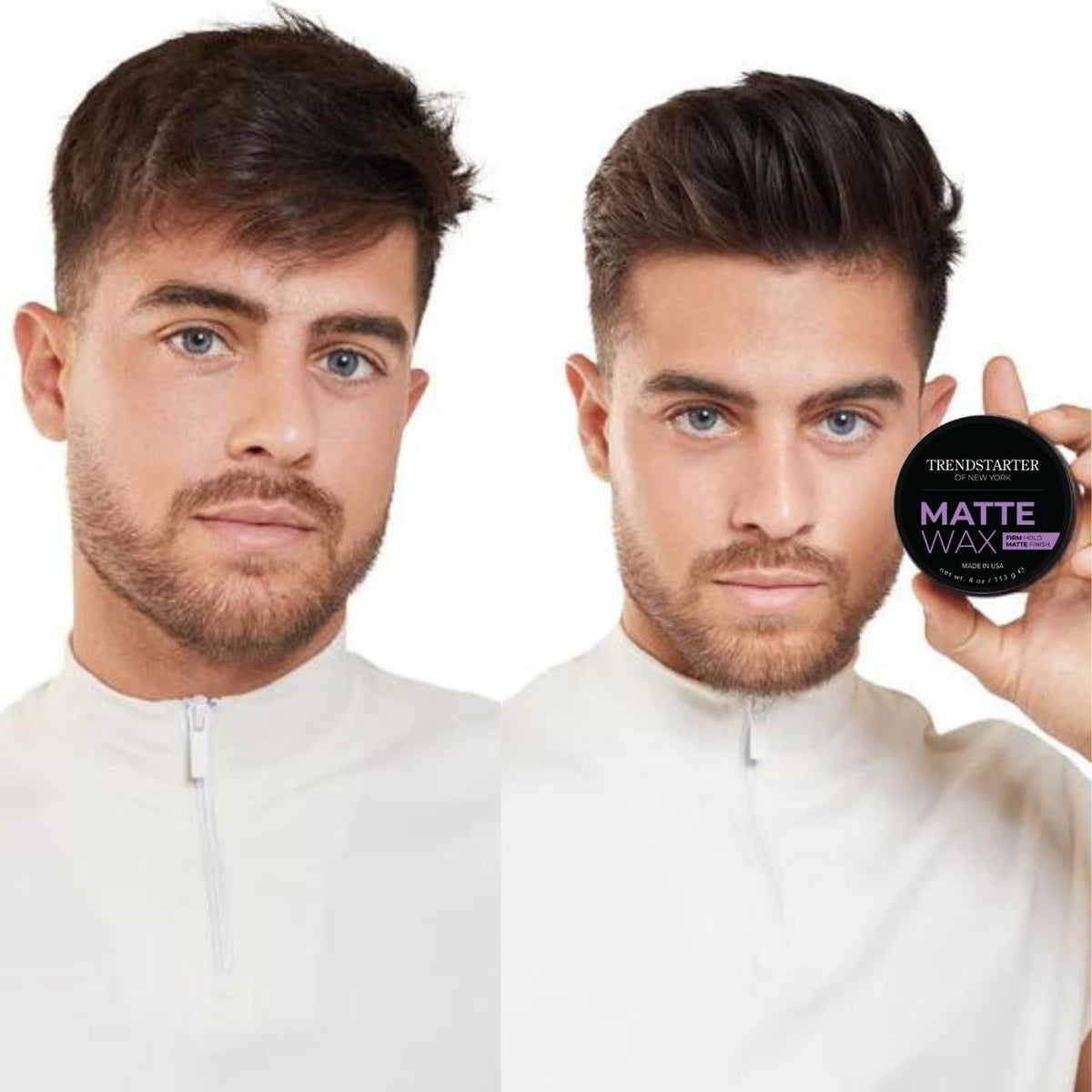 Pommade TRENDSTARTER Matte Wax 132g avec texture visible