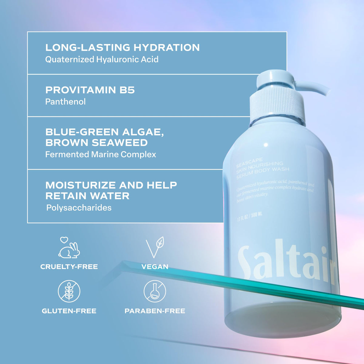 Pompe du gel douche Saltair Seascape en action