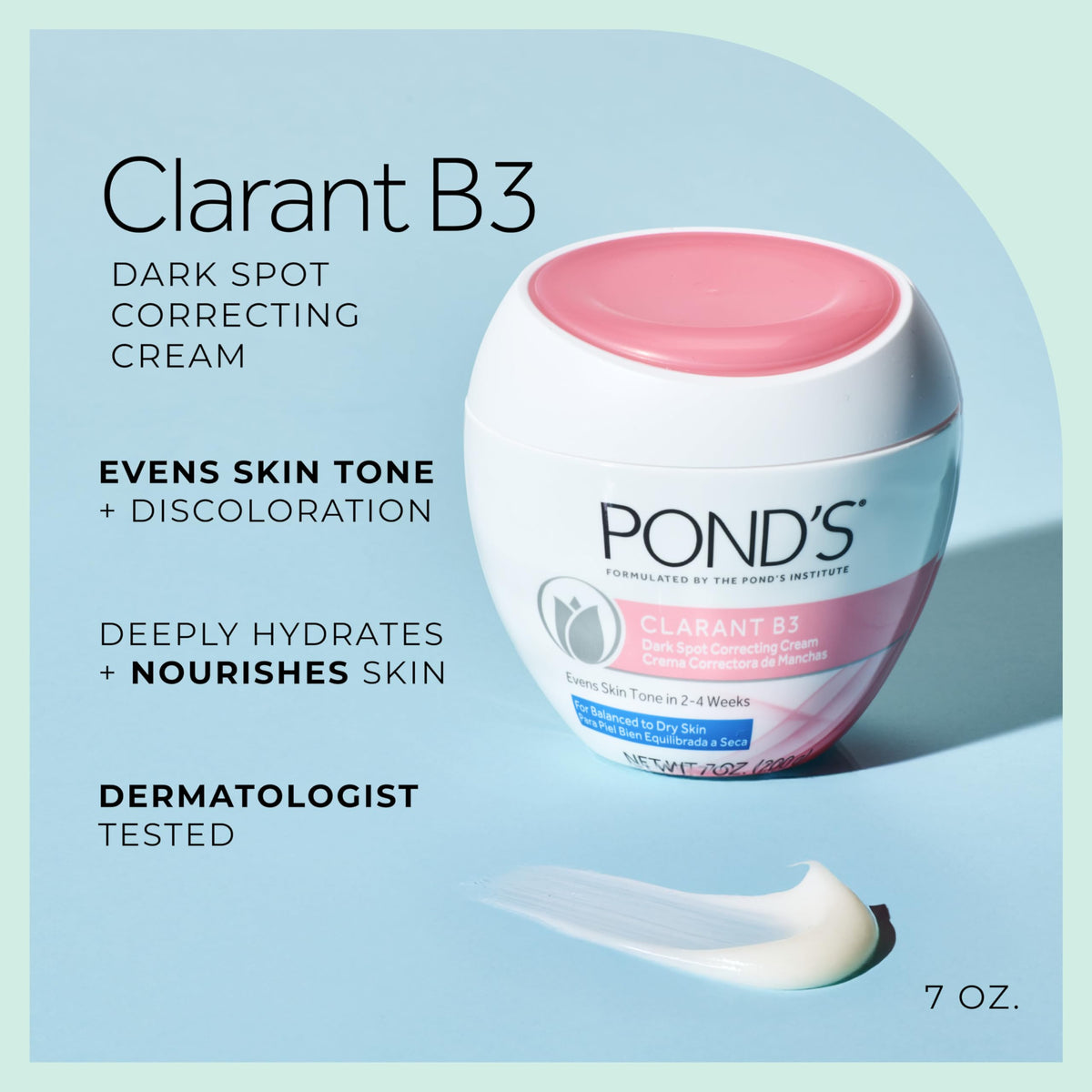 POND'S Crème Correctrice Clarant B3 7 oz côté
