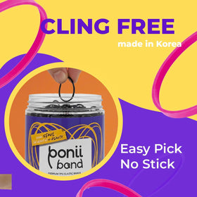 PONIIBAND élastiques cheveux noirs utilisés sur une coiffure