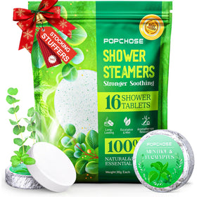 POPCHOSE Effervescent de Douche Eucalyptus 16 pièces, emballage individuel